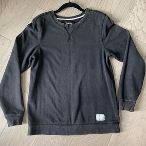 100% Cotton Distressed Sweatshirt in Black